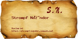 Strompf Nándor névjegykártya